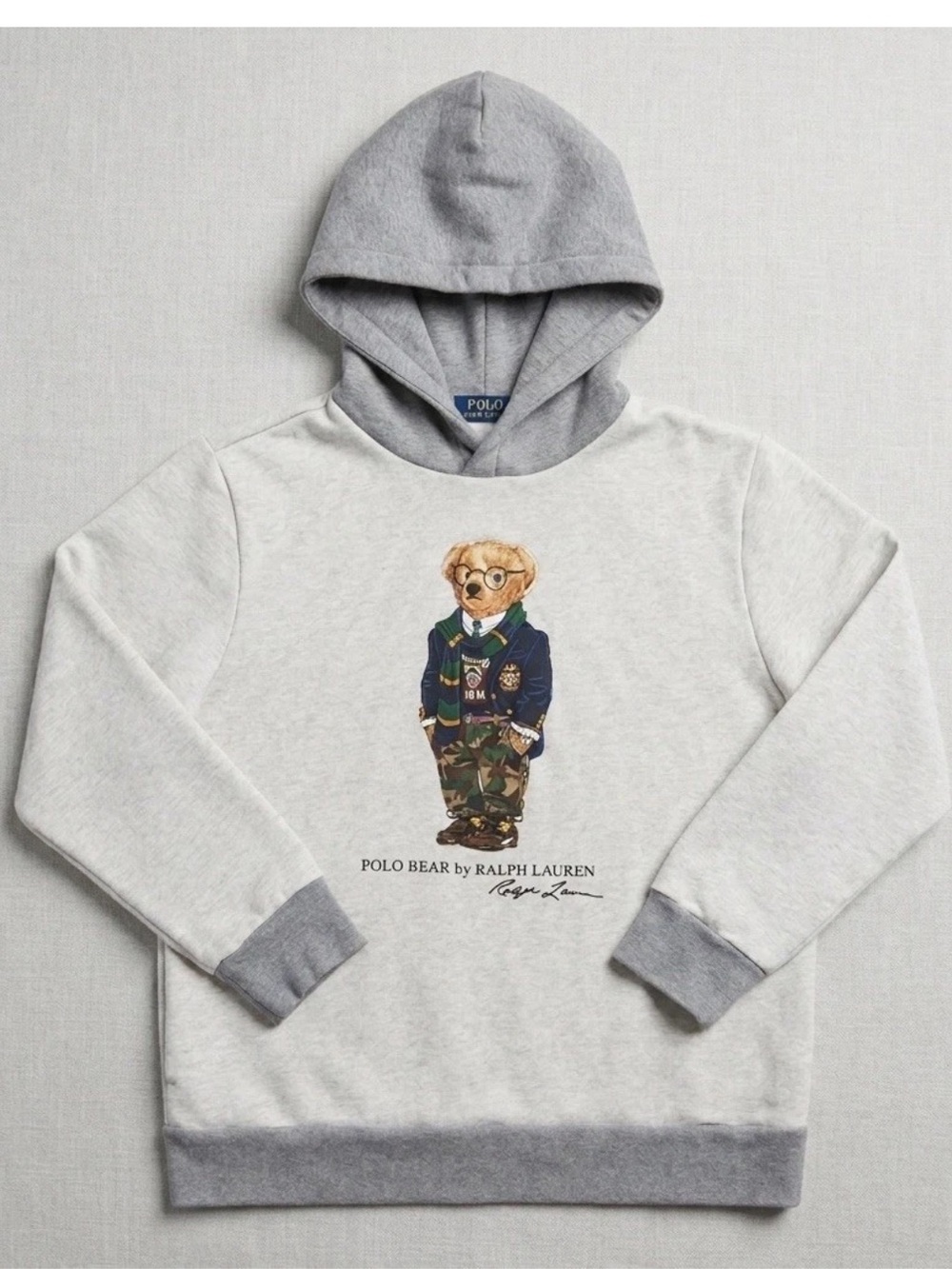 Polo Ralph Lauren Kids Preppy Polo Bear Colorblock Fleece Hoodie XL 18-20